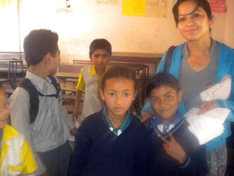 2_Coordinator Kamala with the students