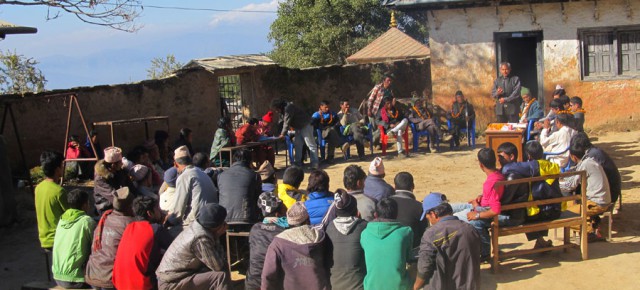 ENVIRONMENTAL WORKSHOP, EDUCATIONAL MATERIALS DISTRIBUTION AND VILLAGERS GATHERING IN KAVRE